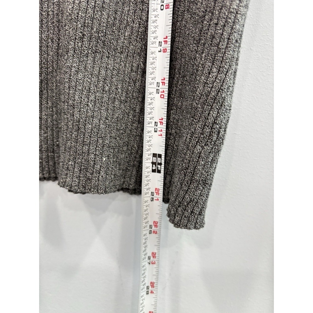 J. Envie New York Gray Ribbed Mock Neck Sweater Top S NWT Soft Stretch MSRP $209 - Picture 7 of 7